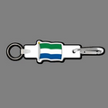 4mm Clip & Key Ring W/ Full Color Flag of Sierra Leone Key Tag